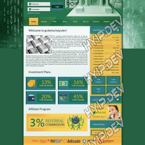 goldcoders hyip template no. 143, home page screenshot
