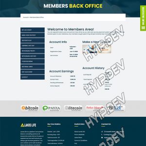 goldcoders hyip template no. 144, account page screenshot