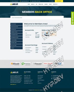 goldcoders hyip template no. 144, account page screenshot