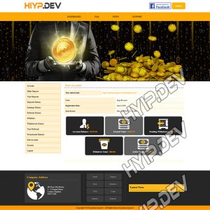 goldcoders hyip template no. 145, account page screenshot