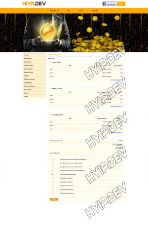 goldcoders hyip template no. 145, deposit page screenshot