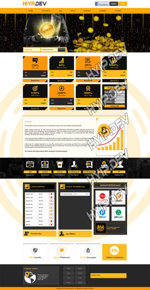 goldcoders hyip template no. 145, home page screenshot