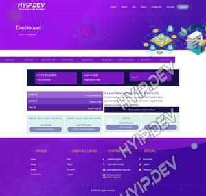 goldcoders hyip template no. 146, account page screenshot