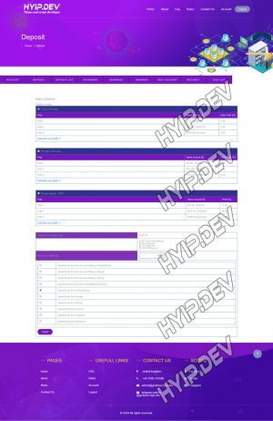 goldcoders hyip template no. 146, deposit page screenshot