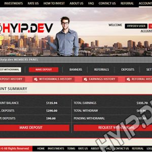 goldcoders hyip template no. 147, account page screenshot