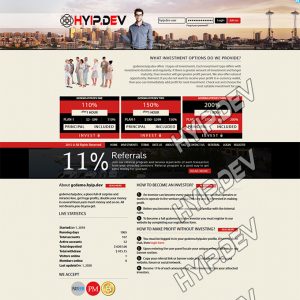 goldcoders hyip template no. 147, home page screenshot