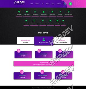goldcoders hyip template no. 148, account page screenshot