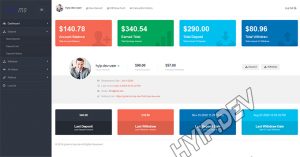 goldcoders hyip template no. 150, account page screenshot