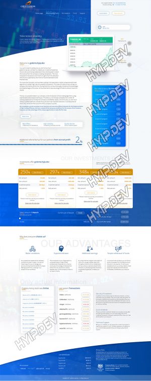goldcoders hyip template no. 153, home page screenshot