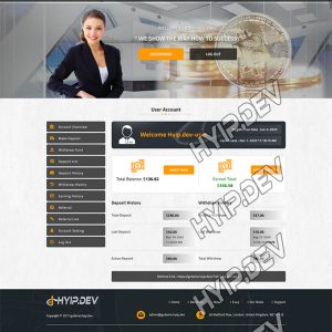 goldcoders hyip template no. 155, account page screenshot
