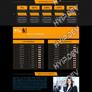 goldcoders hyip template no. 157, home page screenshot