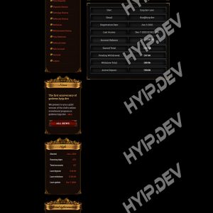 goldcoders hyip template no. 158, account page screenshot