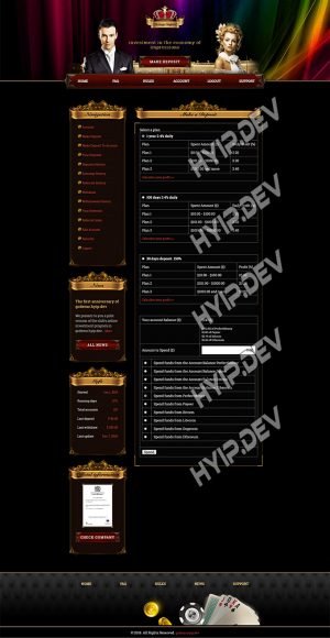 goldcoders hyip template no. 158, deposit page screenshot