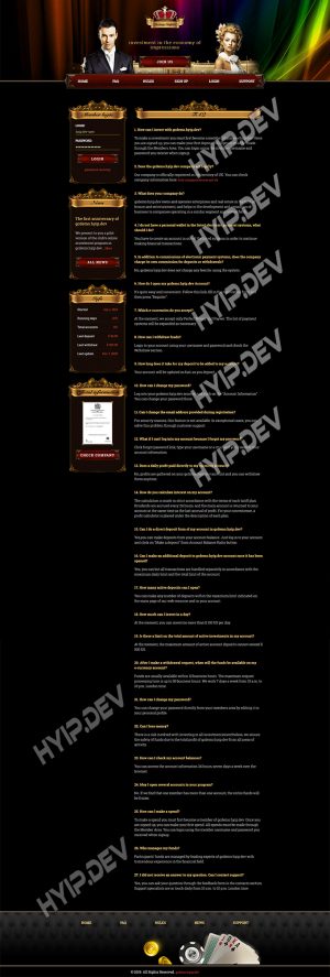 goldcoders hyip template no. 158, default page screenshot