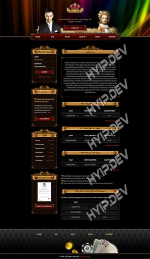goldcoders hyip template no. 158, home page screenshot