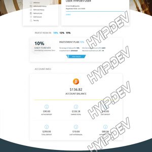 goldcoders hyip template no. 159, account page screenshot