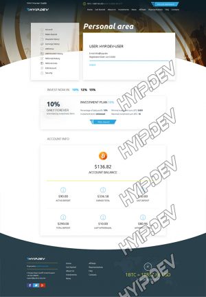 goldcoders hyip template no. 159, account page screenshot
