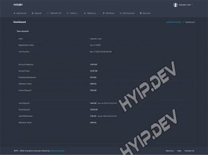 goldcoders hyip template no. 160, account page screenshot