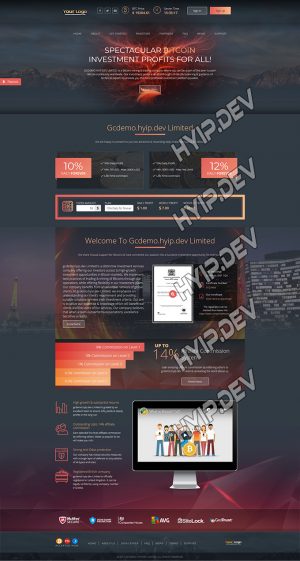goldcoders hyip template no. 162, home page screenshot