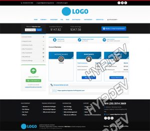 goldcoders hyip template no. 166, account page screenshot