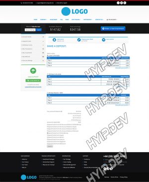 goldcoders hyip template no. 166, deposit page screenshot