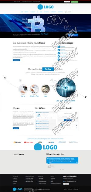 goldcoders hyip template no. 166, home page screenshot