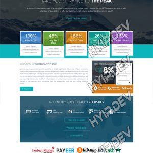 goldcoders hyip template no. 167, home page screenshot
