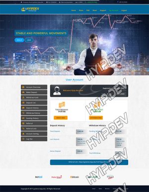goldcoders hyip template no. 171, account page screenshot