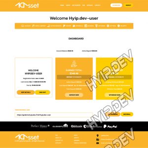 goldcoders hyip template no. 174, account page screenshot