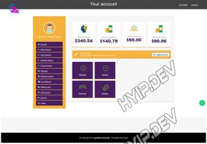 goldcoders hyip template no. 175, account page screenshot