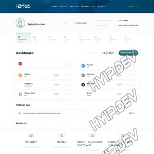 goldcoders hyip template no. 176, account page screenshot