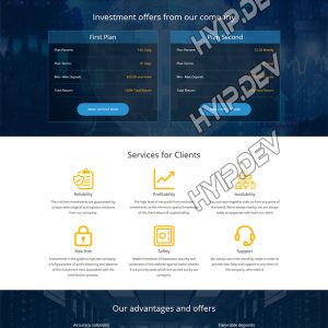 goldcoders hyip template no. 177, home page screenshot