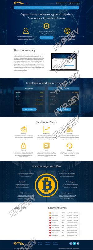 goldcoders hyip template no. 177, home page screenshot