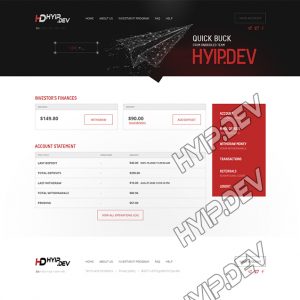 goldcoders hyip template no. 178, account page screenshot