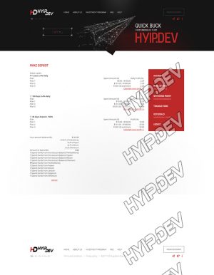 goldcoders hyip template no. 178, deposit page screenshot