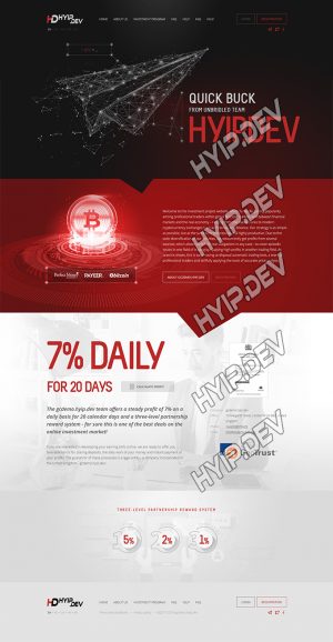 goldcoders hyip template no. 178, home page screenshot