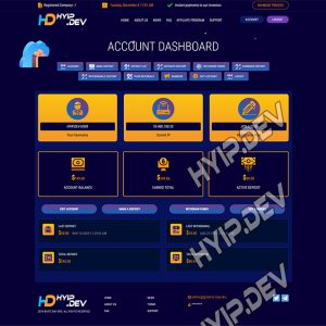 goldcoders hyip template no. 182, account page screenshot