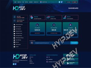 goldcoders hyip template no. 186, account page screenshot
