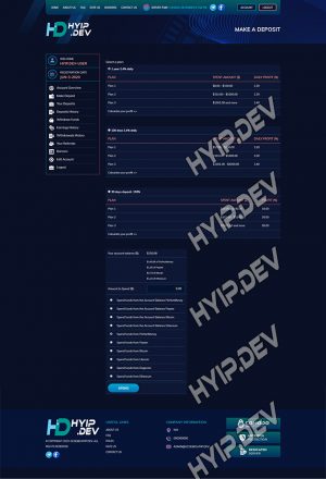 goldcoders hyip template no. 186, deposit page screenshot
