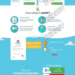 goldcoders hyip template no. 187, home page screenshot