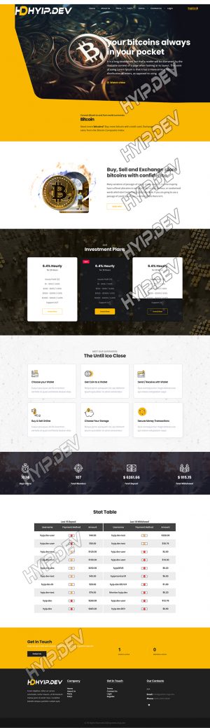 goldcoders hyip template no. 188, home page screenshot