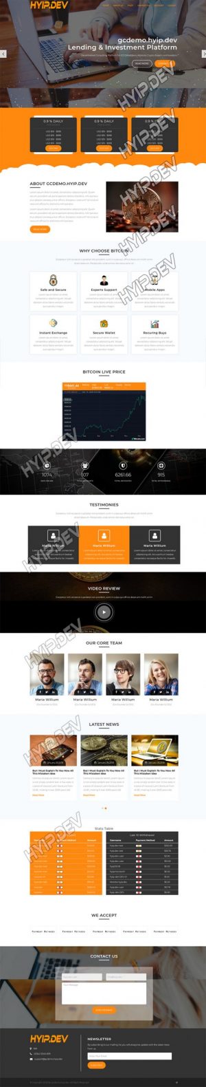 goldcoders hyip template no. 189, home page screenshot