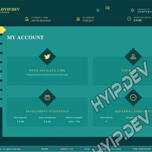 goldcoders hyip template no. 190, account page screenshot