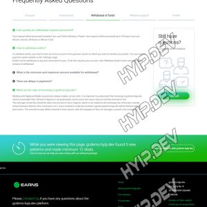 goldcoders hyip template no. 190, default page screenshot